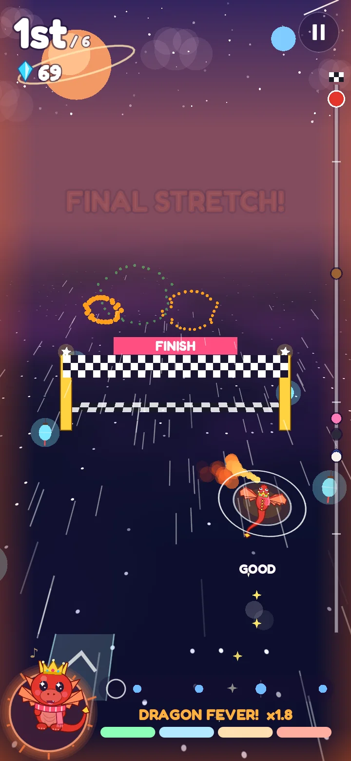 The final stretch at night, with the finish line ahead